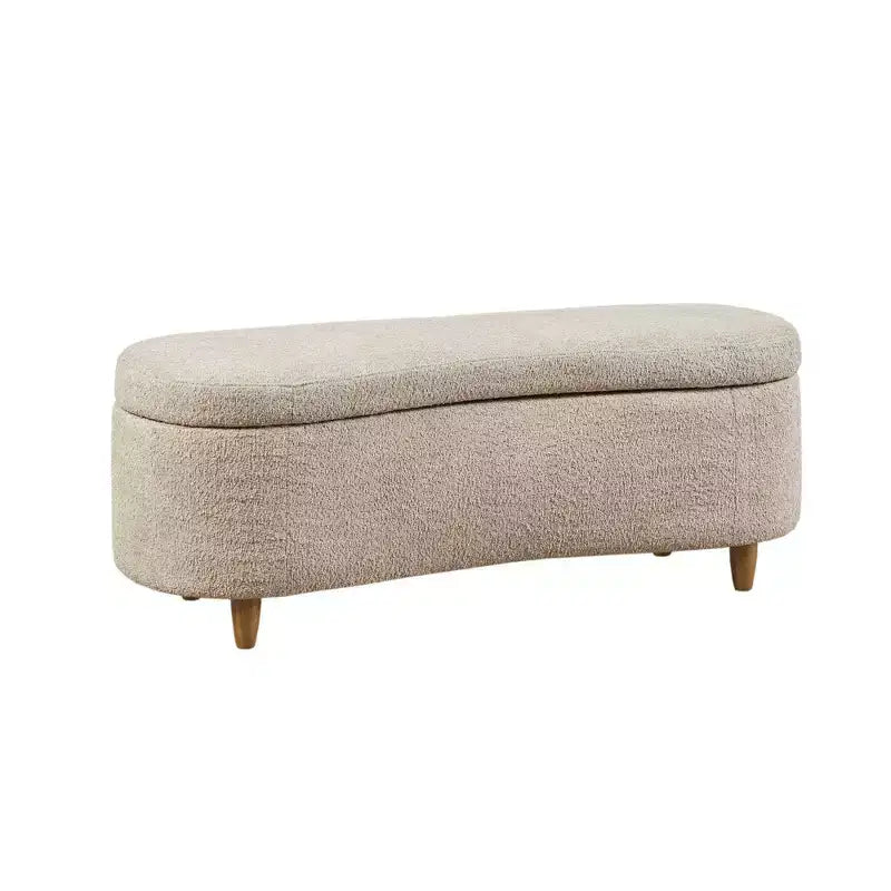 Bailey Boucle Flip Top Storage Bench Taupe - Ink+Ivy: Upholstered Ottoman, Bedroom Furniture with Wood Legs