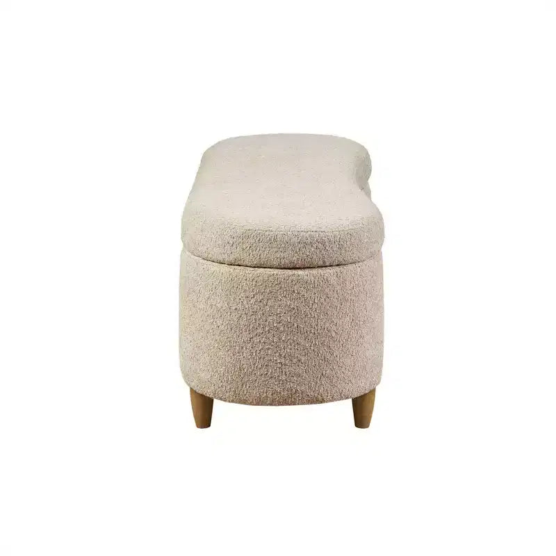 Bailey Boucle Flip Top Storage Bench Taupe - Ink+Ivy: Upholstered Ottoman, Bedroom Furniture with Wood Legs