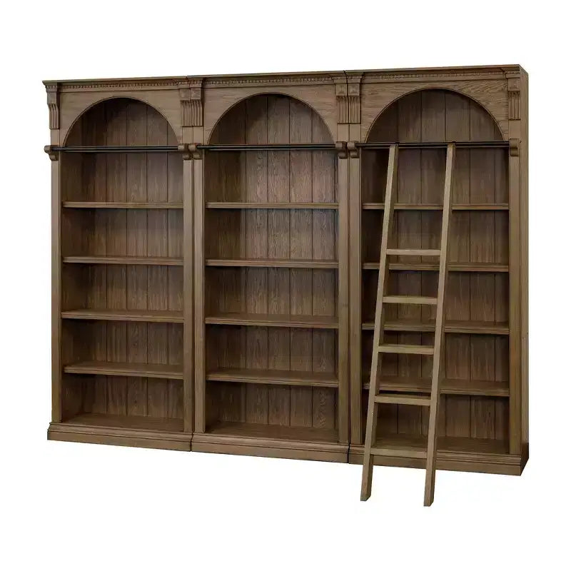 94" Traditional Tall Bookcase Wall, Stratton Collection Brown - Martin Furniture