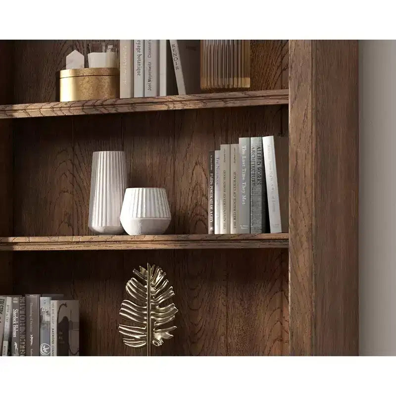 94" Traditional Tall Bookcase Wall, Stratton Collection Brown - Martin Furniture