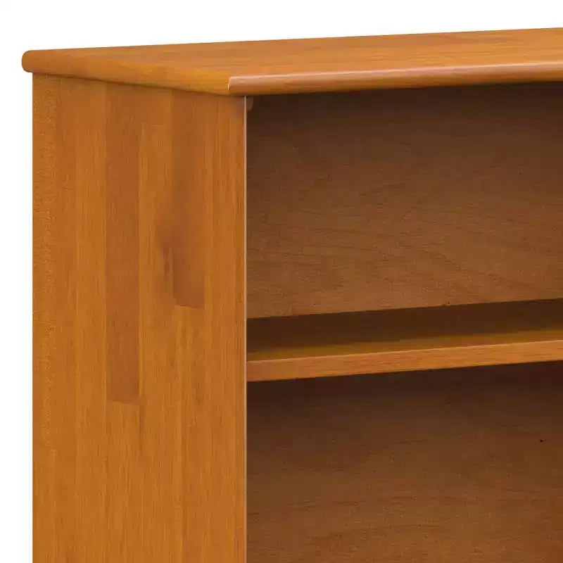 WyndenHall 30" Tierney Low Bookcase Teak Brown: Modern Style, 4 Fixed Shelves, Rubberwood Frame