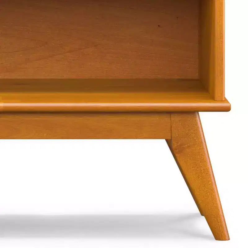 WyndenHall 30" Tierney Low Bookcase Teak Brown: Modern Style, 4 Fixed Shelves, Rubberwood Frame