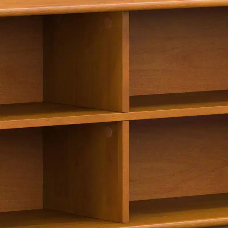 WyndenHall 30" Tierney Low Bookcase Teak Brown: Modern Style, 4 Fixed Shelves, Rubberwood Frame