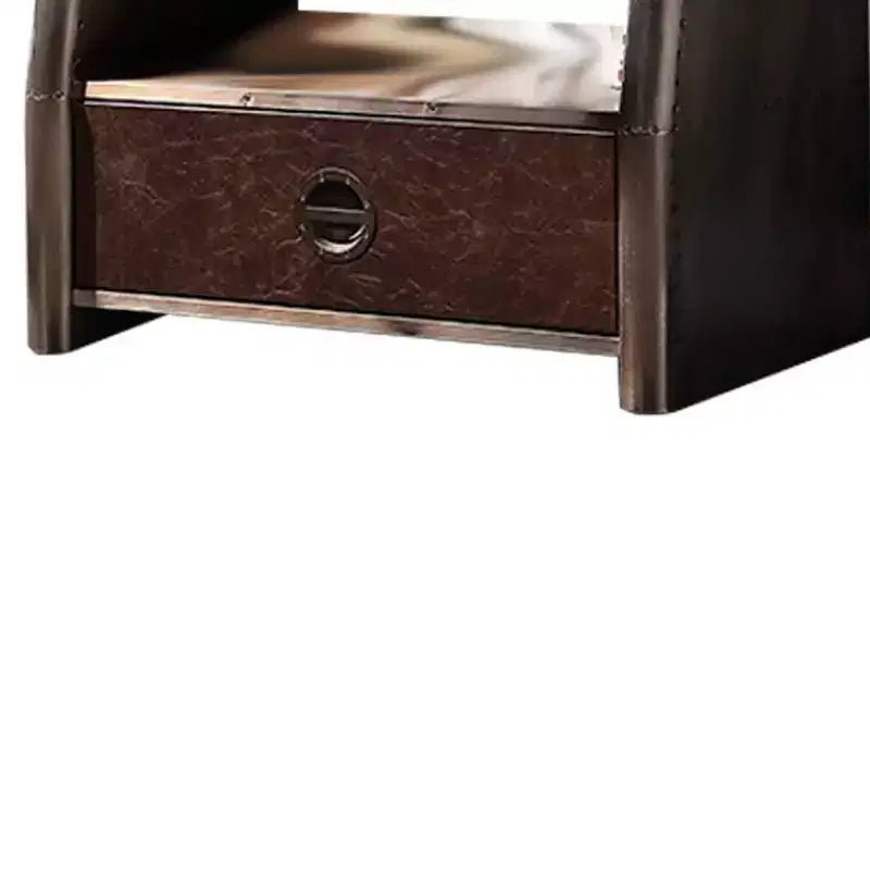 Acme Furniture 31.5" Brancaster Decorative Bookshelf Aluminum : 5-Tier Storage, No Assembly Required