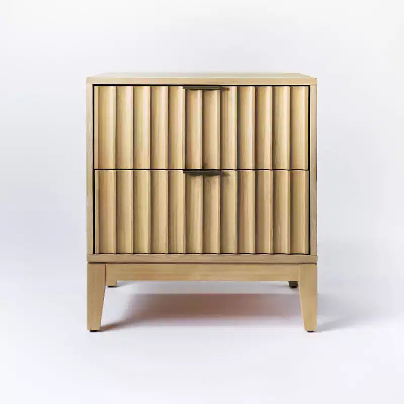 Thousand Oaks Wood Scalloped End Table with Drawers Natural Wood - Threshold™ designed with Studio McGee