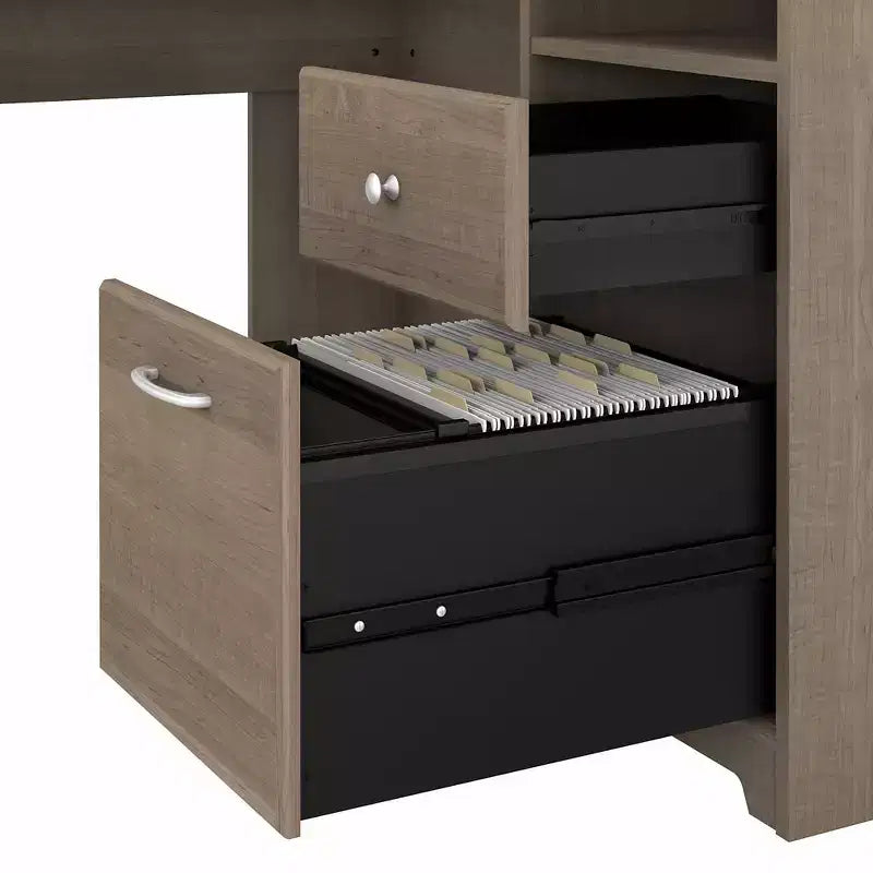 Cabot 60W L Shaped Computer Desk Ash Gray - Bush Furniture