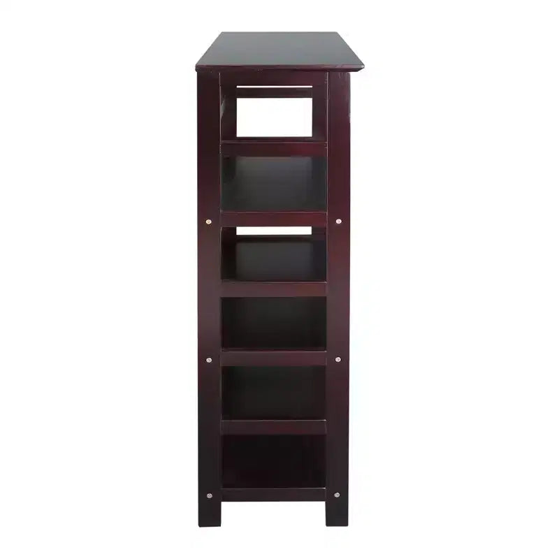 42" 4 Shelf Bookcase Espresso - Flora Home: Solid Wood, Contemporary, Open Back