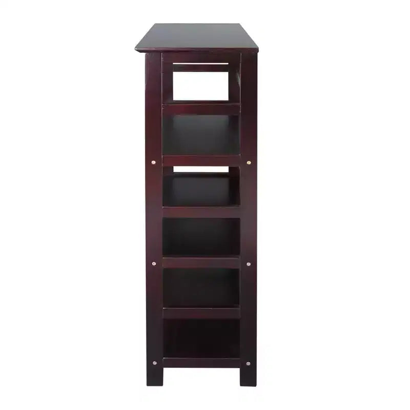 42" 4 Shelf Bookcase Espresso - Flora Home: Solid Wood, Contemporary, Open Back