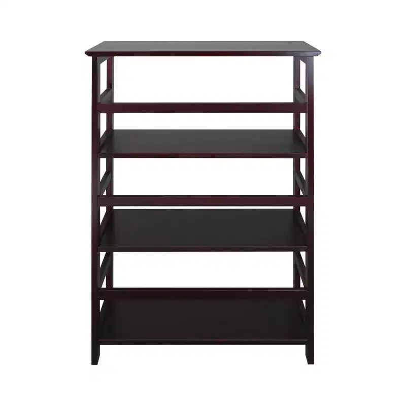 42" 4 Shelf Bookcase Espresso - Flora Home: Solid Wood, Contemporary, Open Back