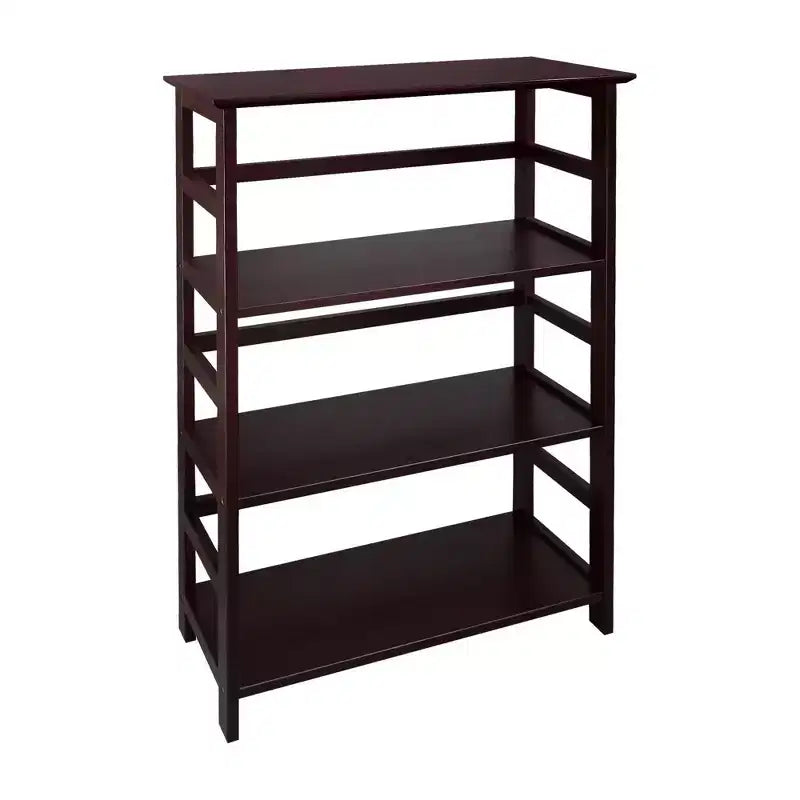 42" 4 Shelf Bookcase Espresso - Flora Home: Solid Wood, Contemporary, Open Back