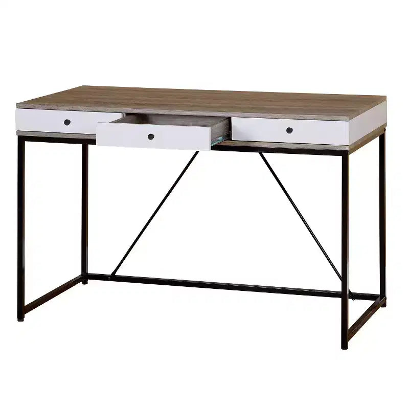 Buylateral Chelsea 3 Drawer Desk Black/Gray/White