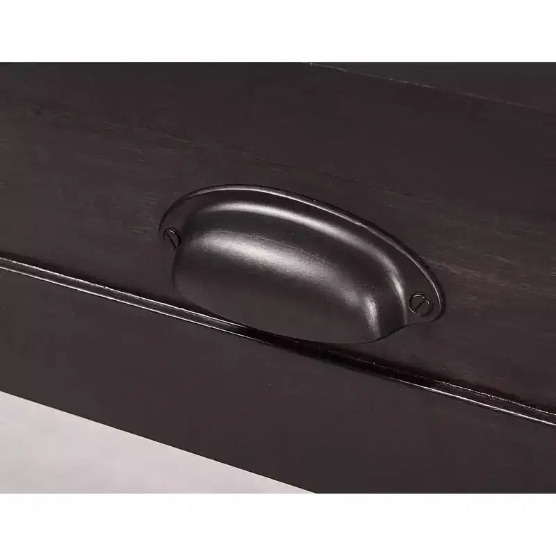 Wooden Nightstand with Drawer and Shelf Black - ClickDecor: Traditional Style, Iron Hardware, MDF Composite