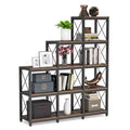 LITTLE TREE 51.5" 12 Shelf Corner Bookcase for Home Office Brown