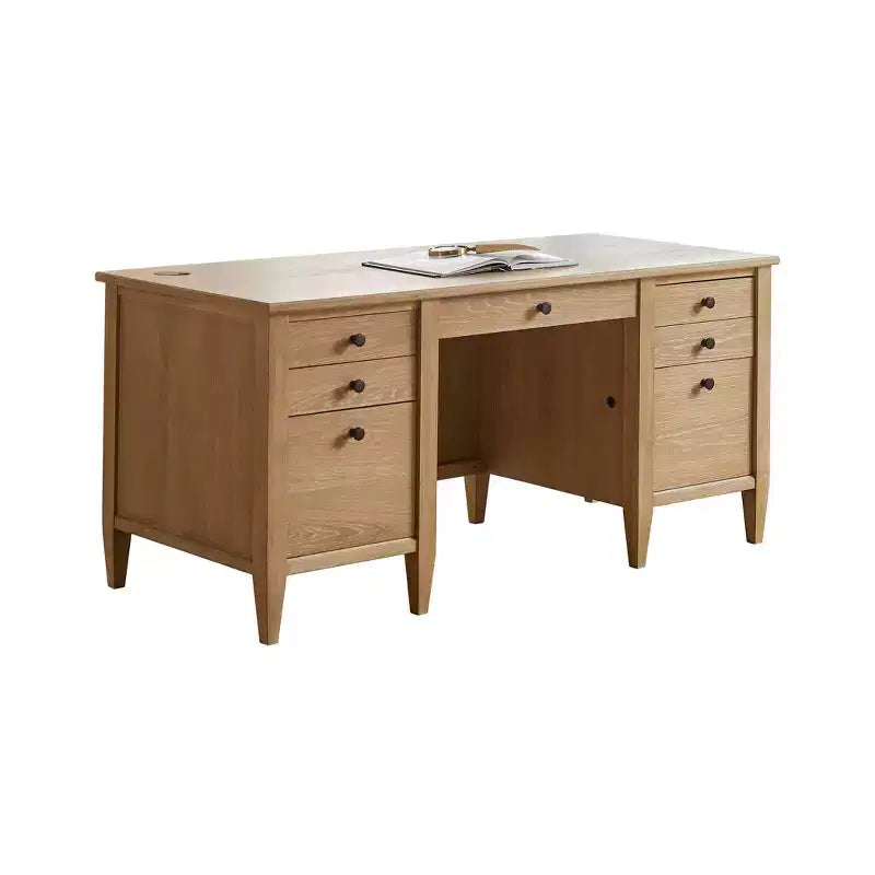 Modern Wood Double Pedestal Desk with Storage Laurel Collection - Martin Furniture: Office Furniture, File Drawer
