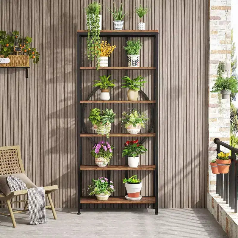 Libreria a 6 ripiani da 70,9" marrone