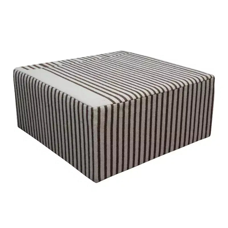 Storied Home Kilim Coffee Table Cream & Brown: Square No Assembly MDF 4 Point/Leg