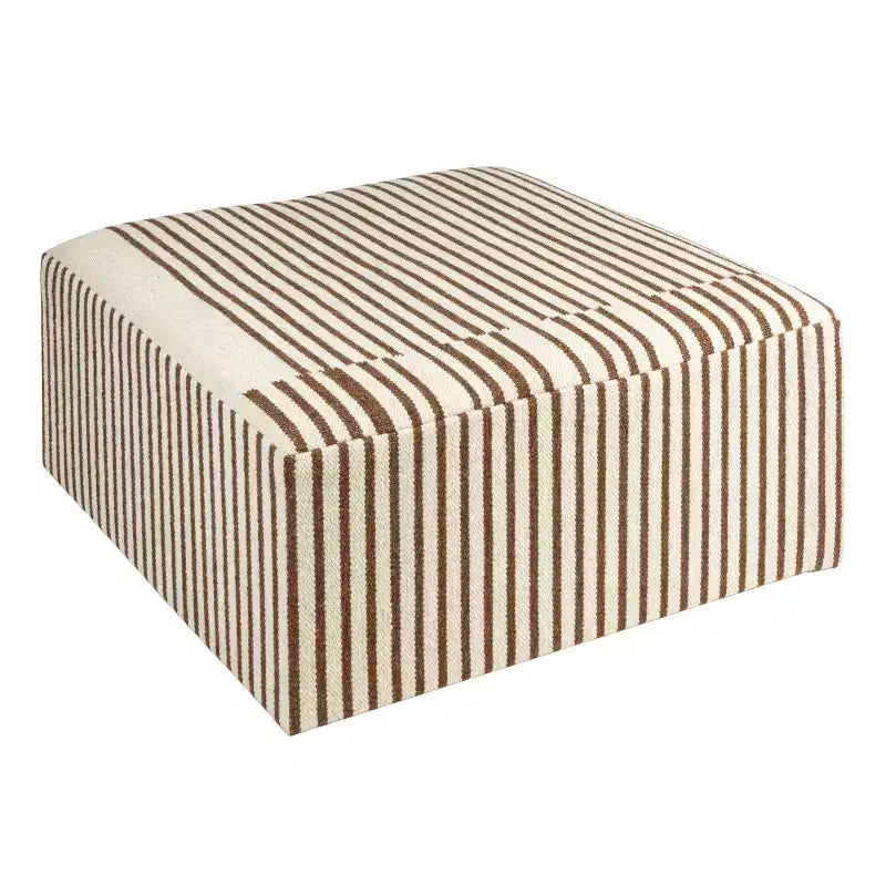 Storied Home Kilim Coffee Table Cream & Brown: Square No Assembly MDF 4 Point/Leg