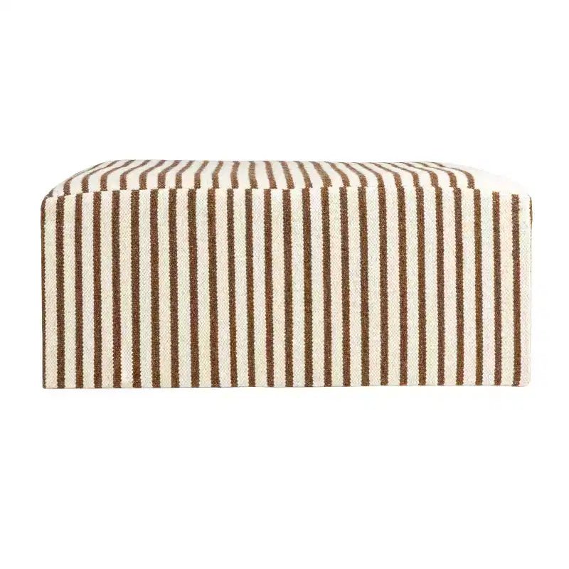 Storied Home Kilim Coffee Table Cream & Brown: Square No Assembly MDF 4 Point/Leg