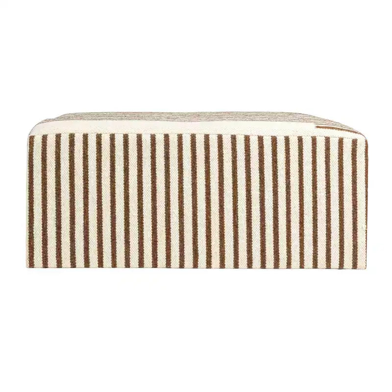 Storied Home Kilim Coffee Table Cream & Brown: Square No Assembly MDF 4 Point/Leg