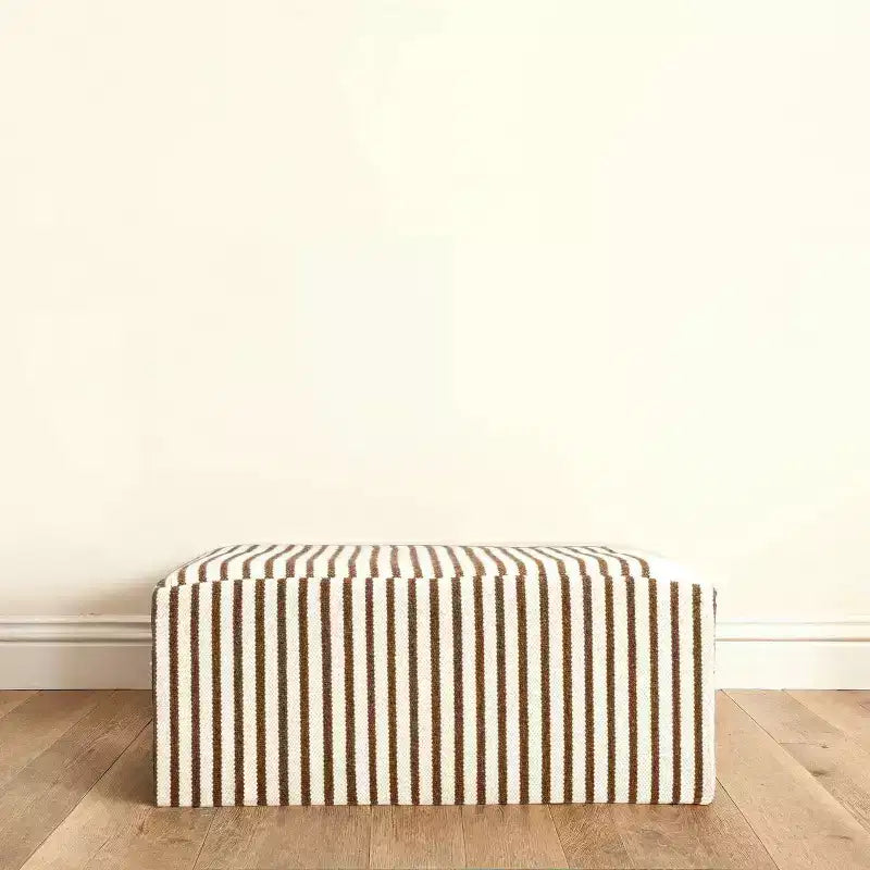 Storied Home Kilim Coffee Table Cream & Brown: Square No Assembly MDF 4 Point/Leg