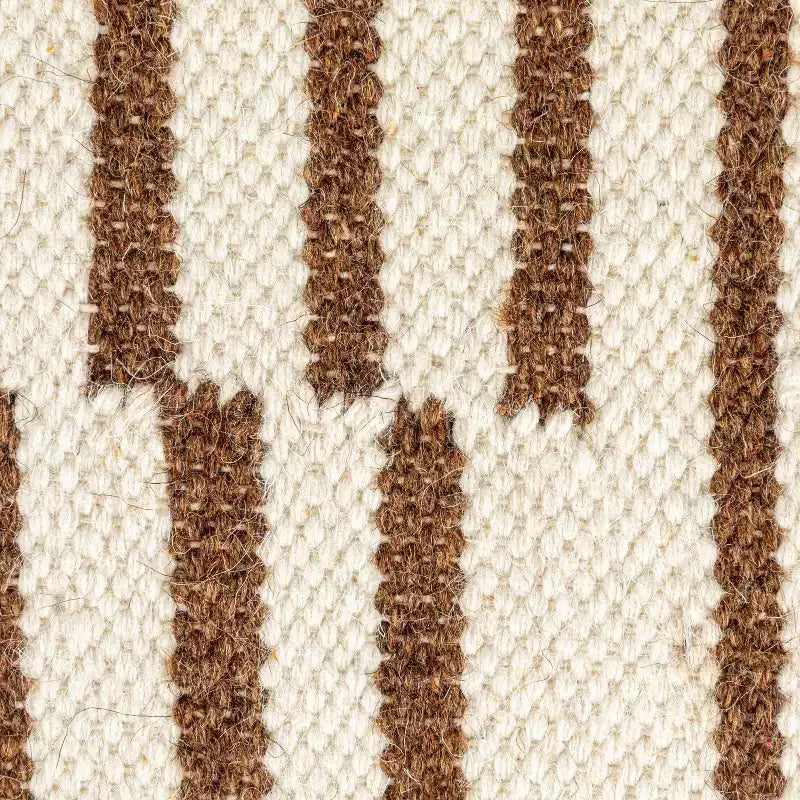 Storied Home Kilim Coffee Table Cream & Brown: Square No Assembly MDF 4 Point/Leg