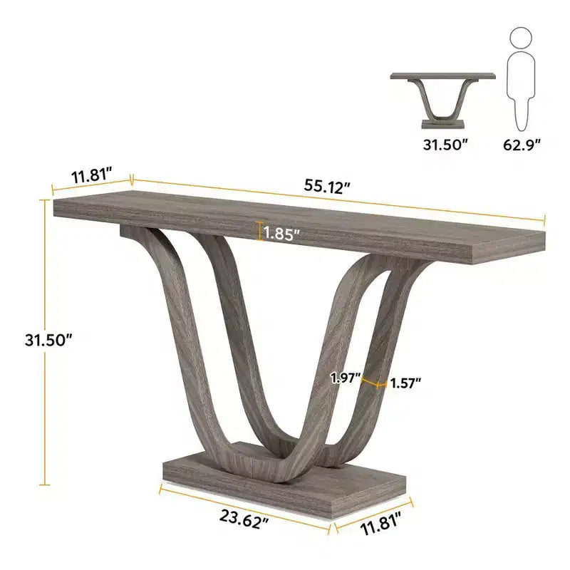 LITTLE TREE 55" Farmhouse Console Table Light Gray