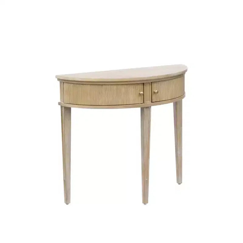 Crestview Storage Console Table Reclaimed Wheat - Martha Stewart: Vintage Demilune Design, Entryway Elegance