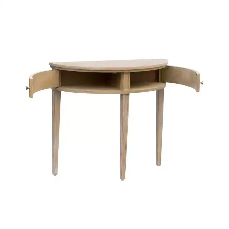 Crestview Storage Console Table Reclaimed Wheat - Martha Stewart: Vintage Demilune Design, Entryway Elegance