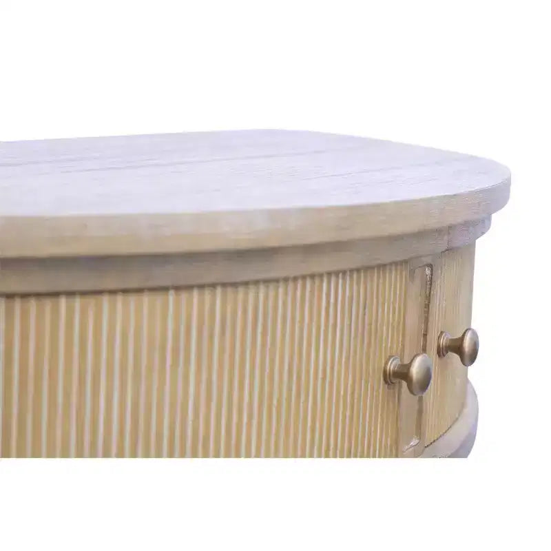 Crestview Storage Console Table Reclaimed Wheat - Martha Stewart: Vintage Demilune Design, Entryway Elegance