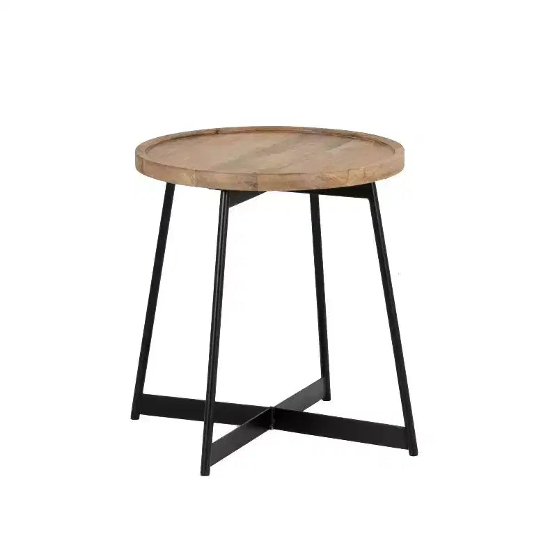 Powell Tyrion Wood and Metal Side Table Natural