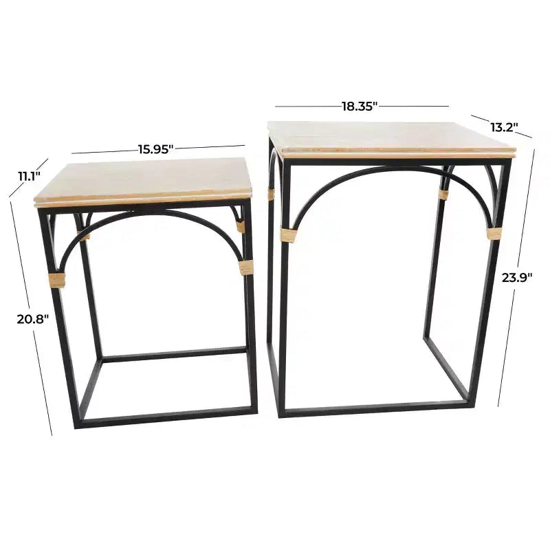 Olivia & May Metal Arched Accent Table: Set of 2, No Assembly, Indoor Use, Modern Farmhouse Style
