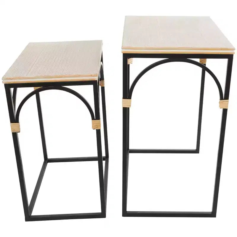 Olivia & May Metal Arched Accent Table: Set of 2, No Assembly, Indoor Use, Modern Farmhouse Style