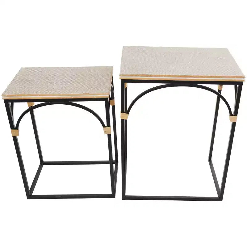 Olivia & May Metal Arched Accent Table: Set of 2, No Assembly, Indoor Use, Modern Farmhouse Style
