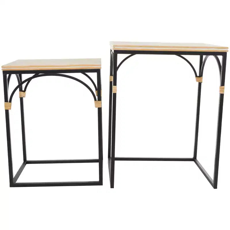 Olivia & May Metal Arched Accent Table: Set of 2, No Assembly, Indoor Use, Modern Farmhouse Style