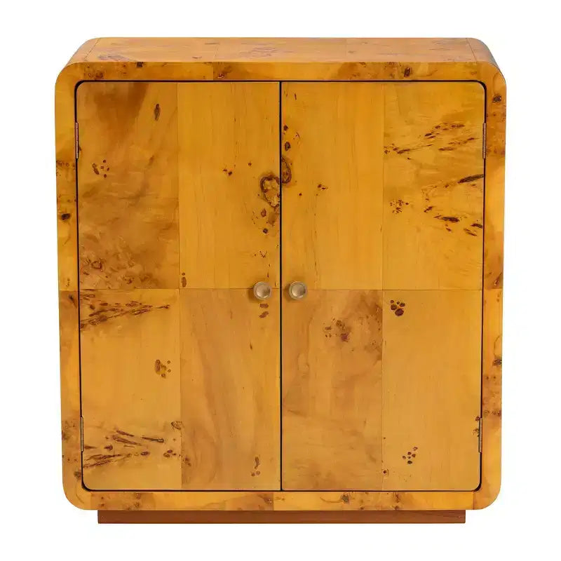 bali & pari Netra Real Burl Wood Storage Cabinet Light Mappa Burl