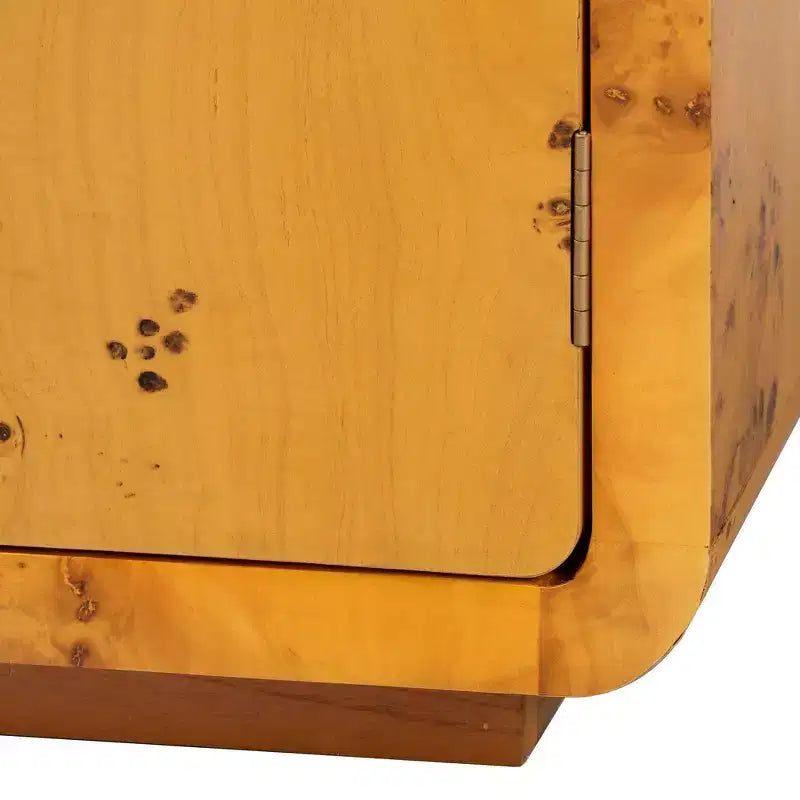 bali & pari Netra Real Burl Wood Storage Cabinet Light Mappa Burl
