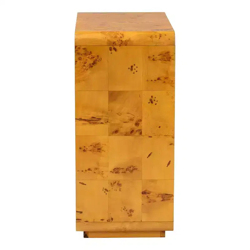 bali & pari Netra Real Burl Wood Storage Cabinet Light Mappa Burl