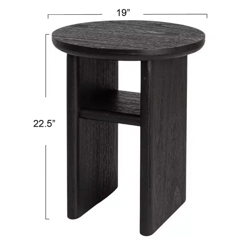 Storied Home Firwood Side Table Black