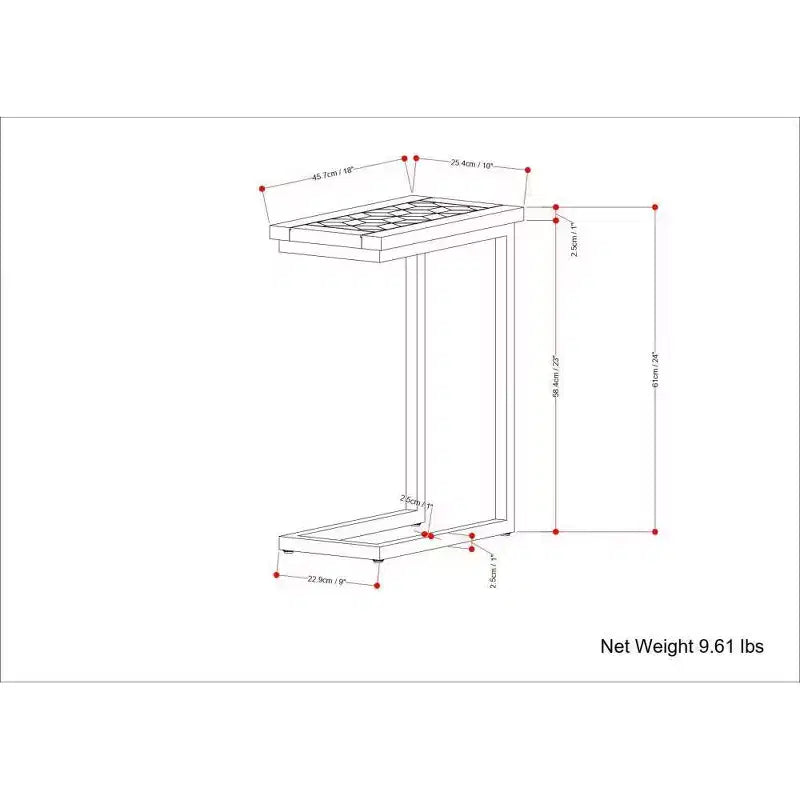 WyndenHall Rhonda C Side Table with Inlay Natural