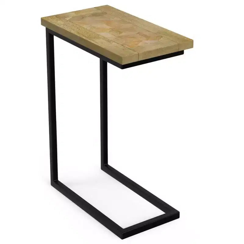 WyndenHall Rhonda C Side Table with Inlay Natural