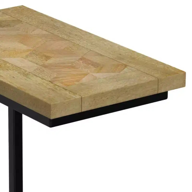 WyndenHall Rhonda C Side Table with Inlay Natural