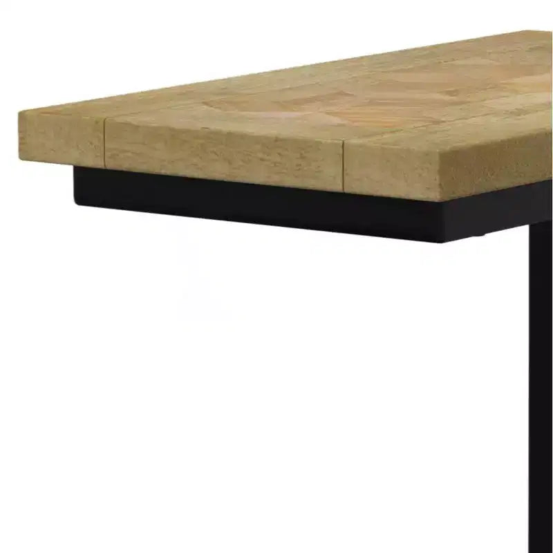 WyndenHall Rhonda C Side Table with Inlay Natural