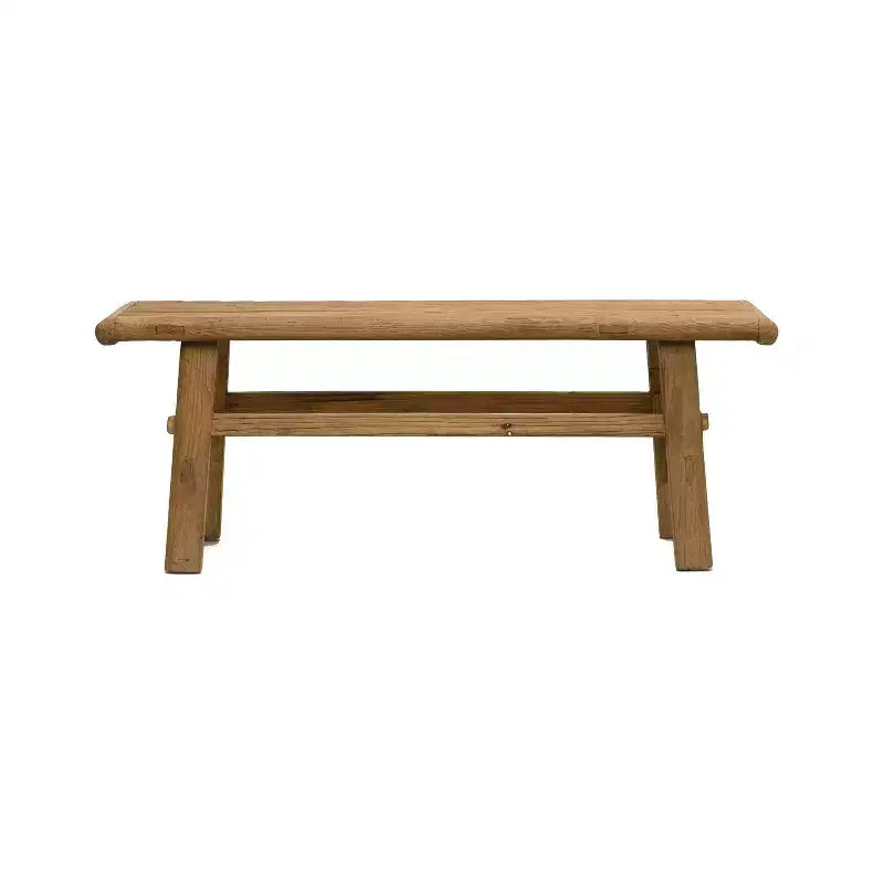 Storied Home Elm Wood Coffee Table Natural: 16.75" High, 45.25" Deep, No Assembly, Elm Frame & Top