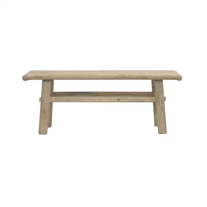 Storied Home Elm Wood Coffee Table Natural: 16.75" High, 45.25" Deep, No Assembly, Elm Frame & Top