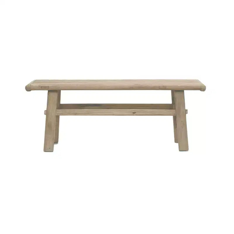 Storied Home Elm Wood Coffee Table Natural: 16.75" High, 45.25" Deep, No Assembly, Elm Frame & Top