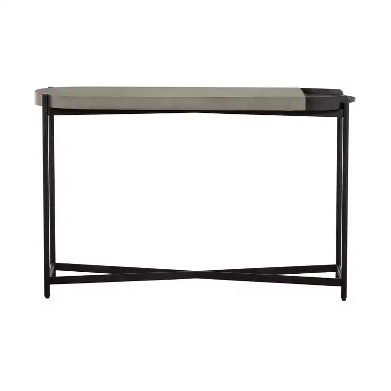 Dua Concrete Console Table Gray/Black - Armen Living