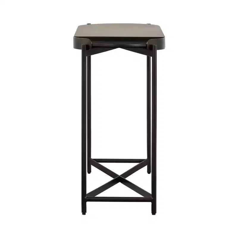 Dua Concrete Console Table Gray/Black - Armen Living