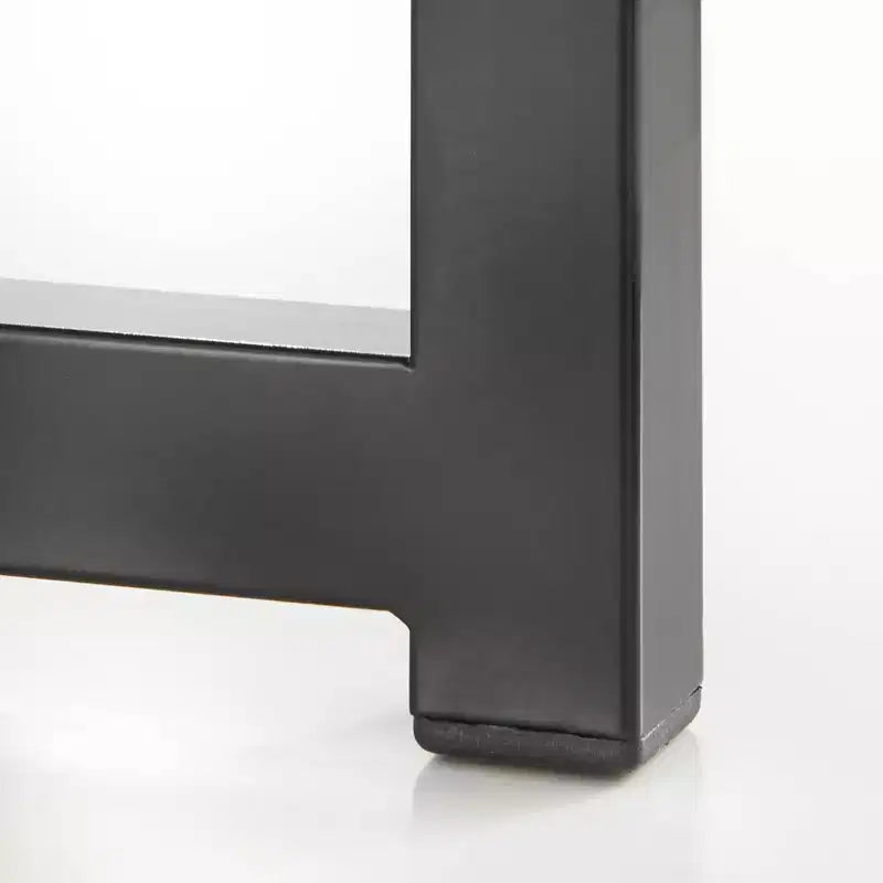 Buylateral Era Round End Table Gray/Black: Industrial Style, Metal Frame, Wood Laminate Top