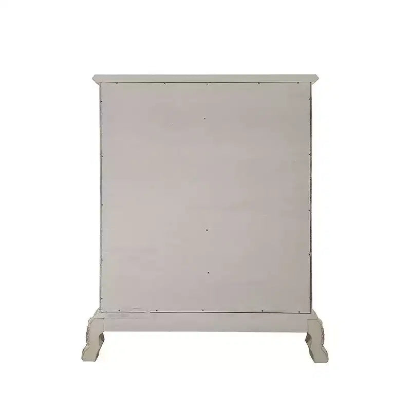 Acme Furniture 42" Dresden II Decorative Storage Drawers Bone White Finish : 5-Drawer Chest, Wood Composite, No Assembly Required