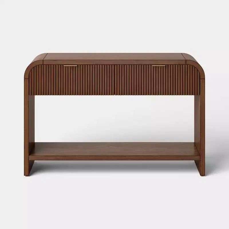 Lupine Reeded Console Table with Two Drawers Dark Brown - Threshold™
